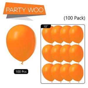 Bright Orange Party Balloons 100 Pcs 10 Inch
