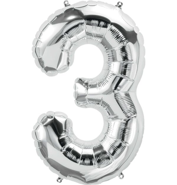 Large Silver Number Balloon