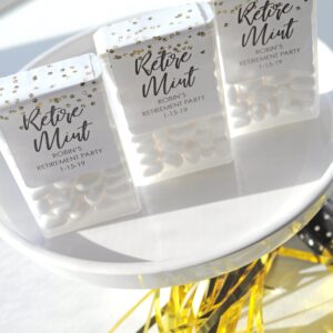 retirement party mint favor labels
