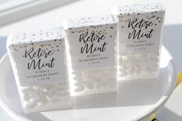 retirement party mint favor labels - Image 4