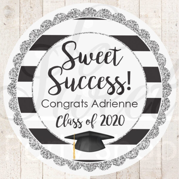 graduation party favor stickers set of 24
