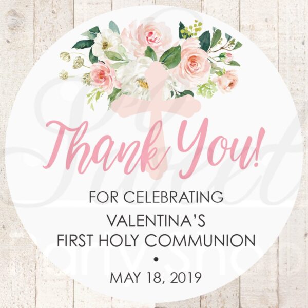 First Communion or Baptism Favor Stickers Set of 24