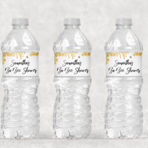 Baby Shower Water Bottle Labels - Honeycomb Design
