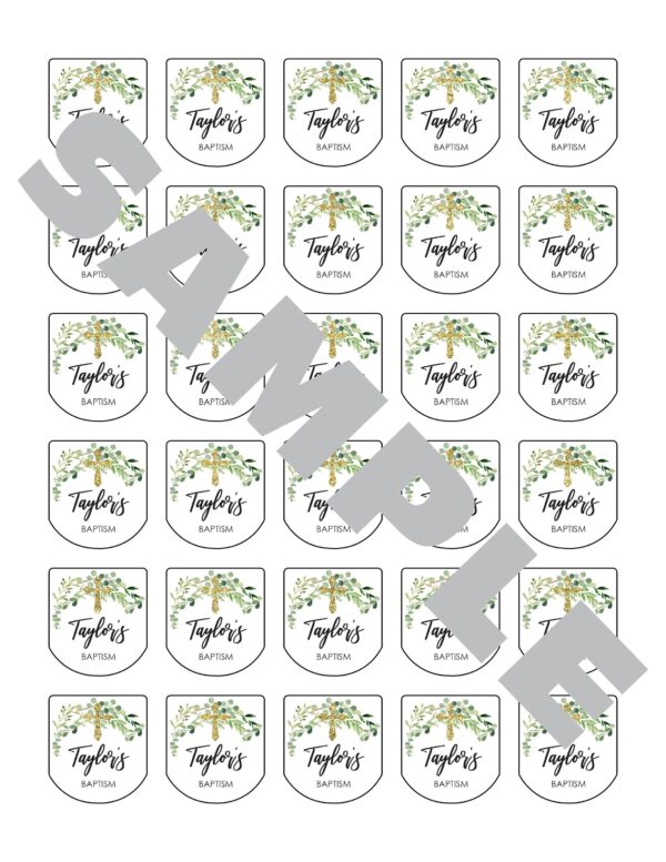 Baptism Hand Sanitizer Favor Labels - Set of 30 - Image 2