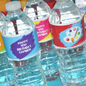 Art Party Water Bottle Wraps Set of 10
