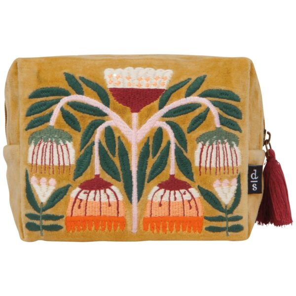 embroidered velvet pouch