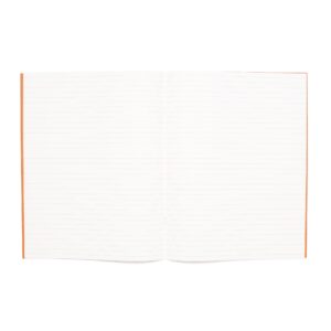 large orange lined notebook