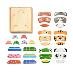 wooden animal face puzzle