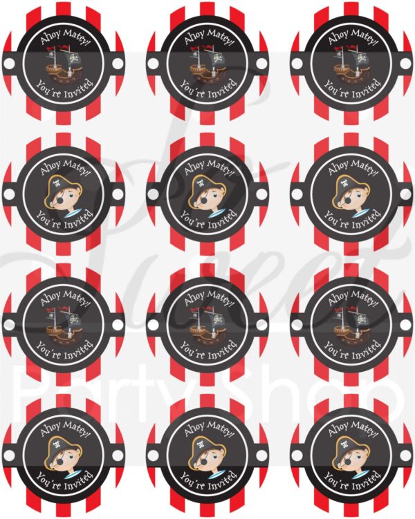 Pirate Theme Party Decorations Set of 24 - Image 2