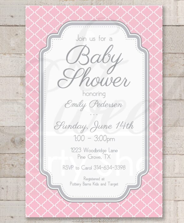 Baby Shower Decorative Sticker Labels Pink and Gray Set of 24 - Image 2